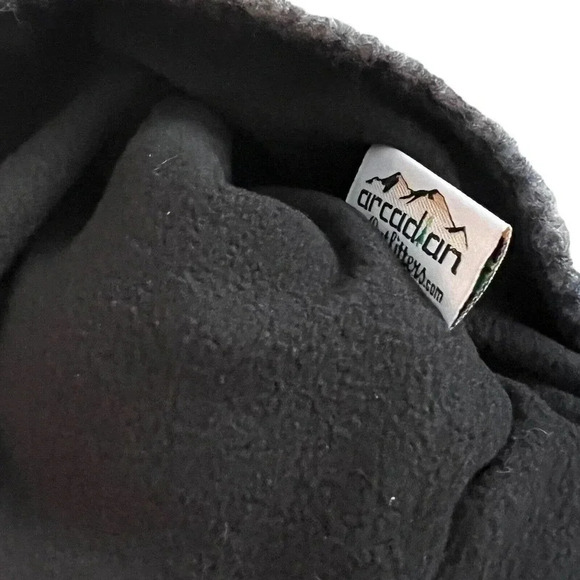 Arcadian‎ Youth Girls Pink White Stripes Beanie Pom Pom Fleece Lined Brand New - Picture 4 of 5